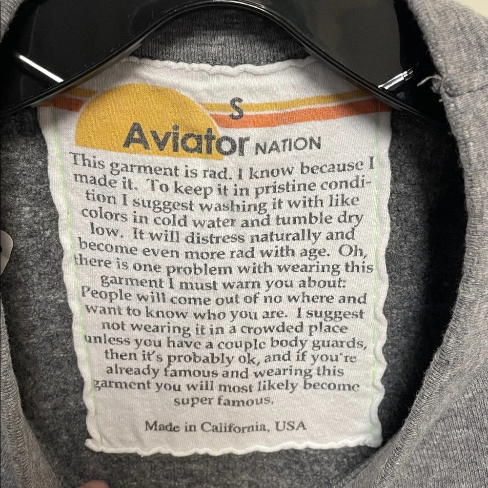 Aviator Nation Gray and Blue Crewneck Sweater - Picture 3 of 6